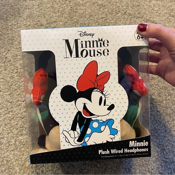 Disney Minnie Mouse Plush Wired Headphones NEW World Land Vacation - Picture 2 of 4